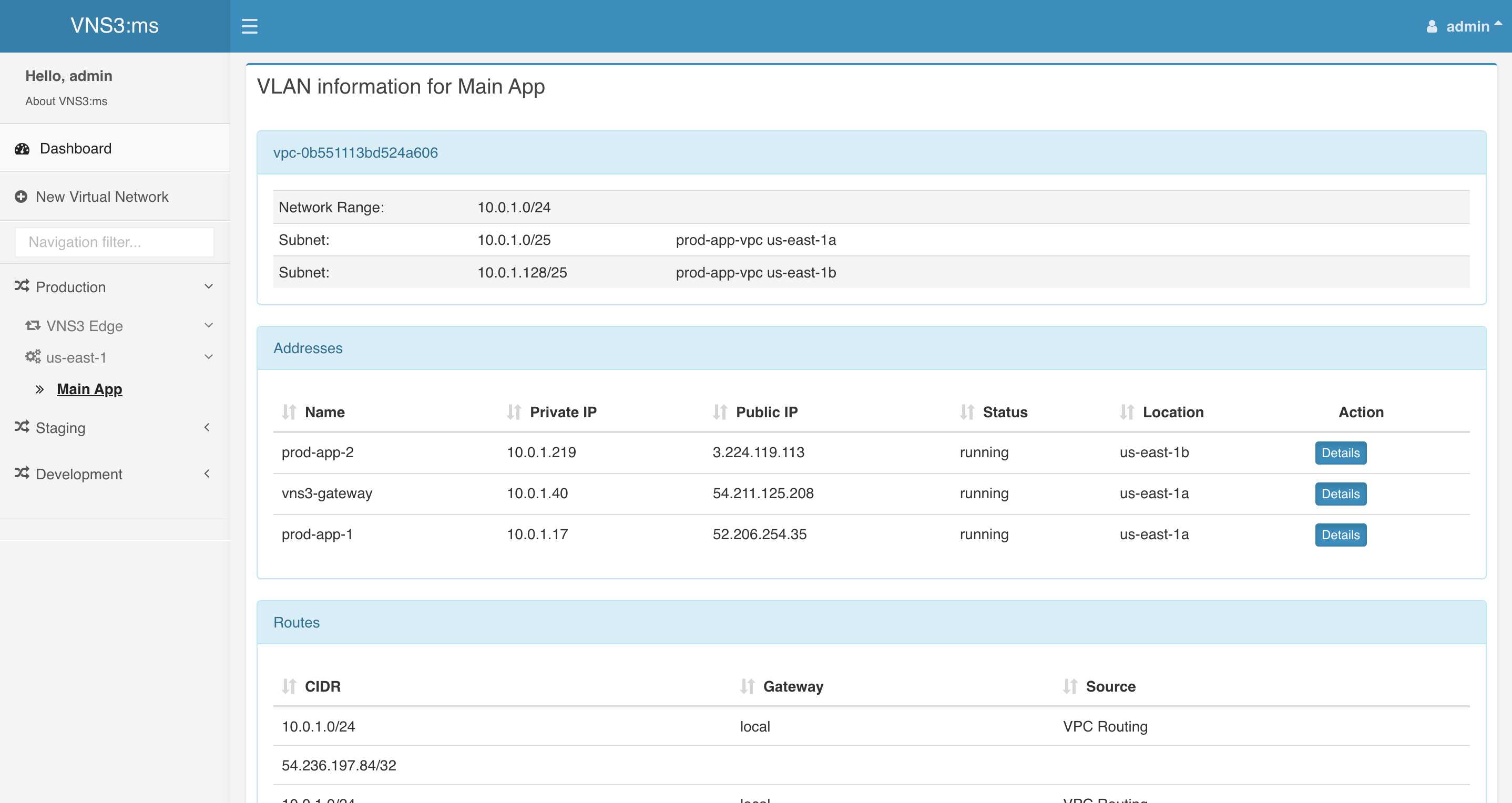 VNS3 MS VLAN  monitoring