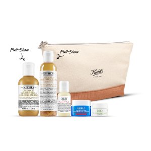 Kiehl's价值$210金盏花舒缓肌肤套装+化妆包