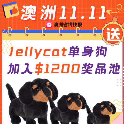 Jellycat加入 奖池升级$1200+澳洲11.11：IKEA黑五提前泄露？CR发膜bug 2折  digiDirect额外8.9折