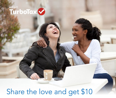 Invite a friend to TurboTax Online and we’ll send you a $10 Amazon.com Gift Card* via email when they complete their taxes. Learn more about how the TurboTax Online Invite a Friend Program works.