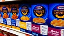 NEW YORK, NEW YORK - NOVEMBER 08: Boxes of Macaroni &amp;amp; Cheese are seen on display at Ideal Food Basket on November 08, 2021 in the Flatbush neighborhood of Brooklyn borough in New York City. Snack makers Kraft Heinz and Mondelez announced that they will be raising prices for retail customers on several of their products, including Kraft Mac &amp;amp; Cheese, Jell-O, Bagel Bites, Cool Whip, Toblerone, Sour Patch Kids and other items starting next year. They also said that if the retail customers do not pay, the price hike will be passed on to the public. Food and consumer product manufacturers are dealing with higher costs due to labor, raw materials, transportation and other expenses like most U.S. companies, with the coronavirus (COVID-19) pandemic forcing a high demand for snacks due to consumers spending more time at home. (Photo by Michael M. Santiago/Getty Images)