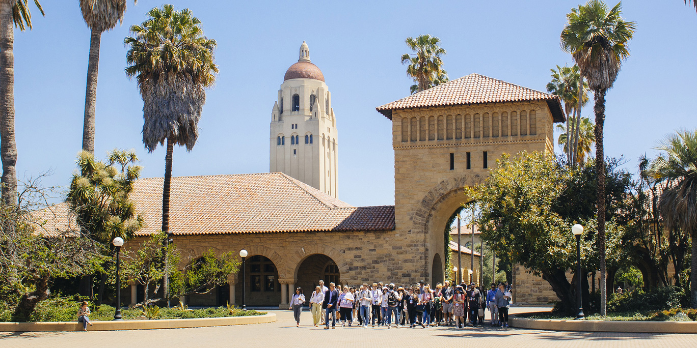 Group of people touring the Quad