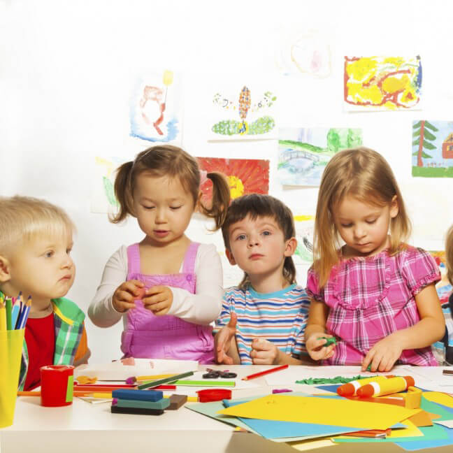 Children at a Craft Table