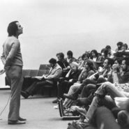 Carl Sagan, professor of astronomy, teaching a class.