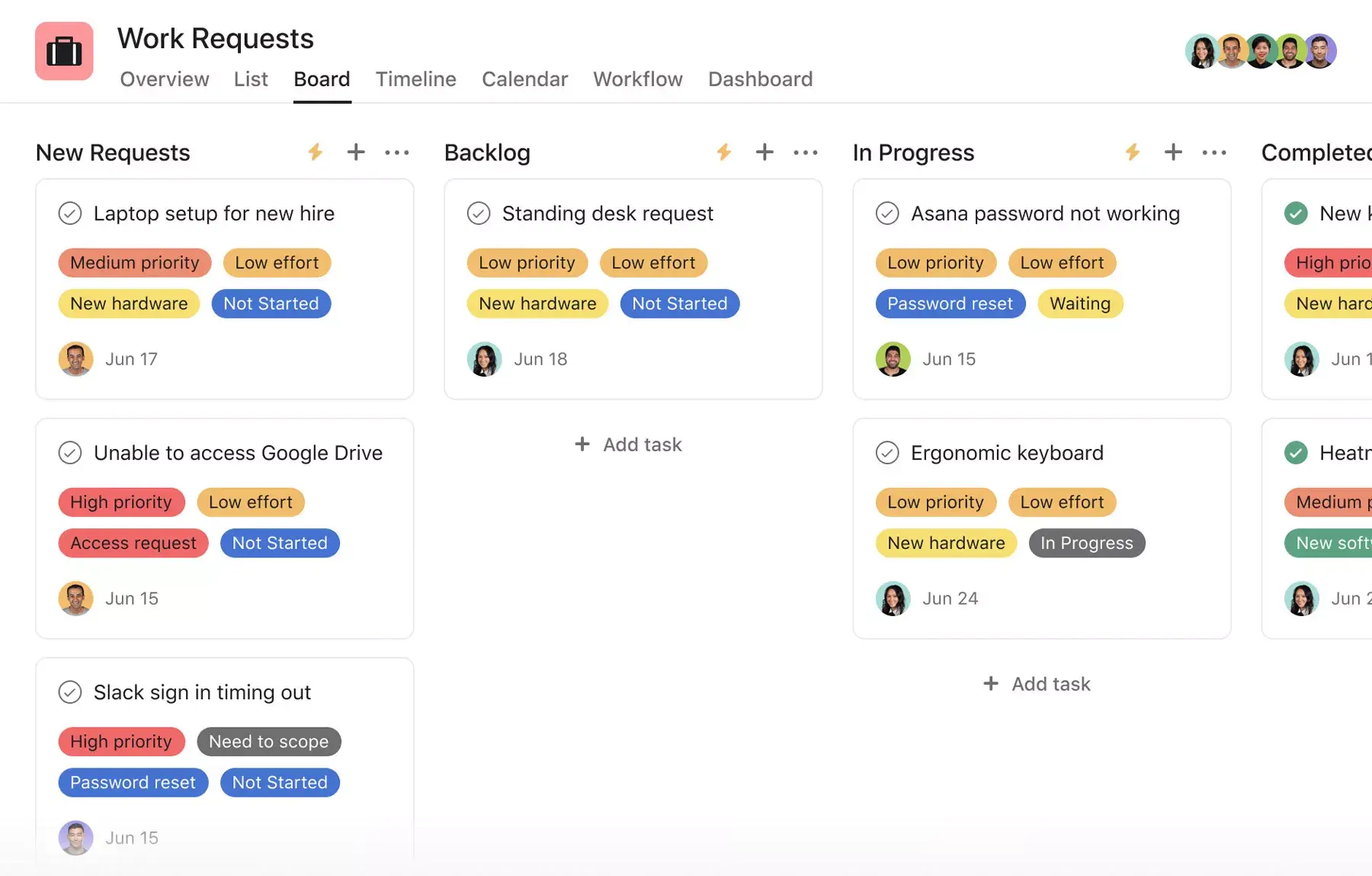 [Product UI] Project plan template - work requests template (Boards)