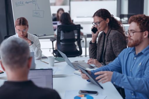 Business people working around a table