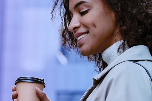 Woman drinking coffee