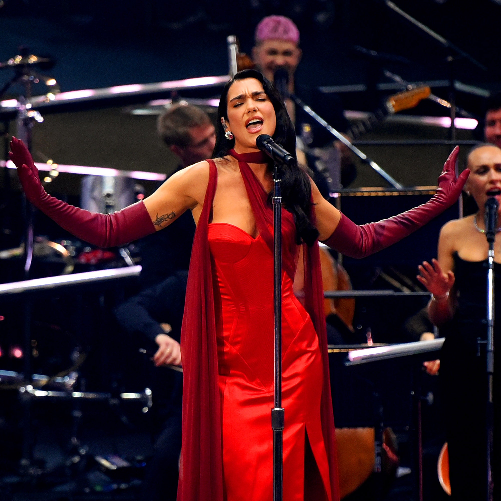 Dua Lipa Serves Old Hollywood Glam During London Performance