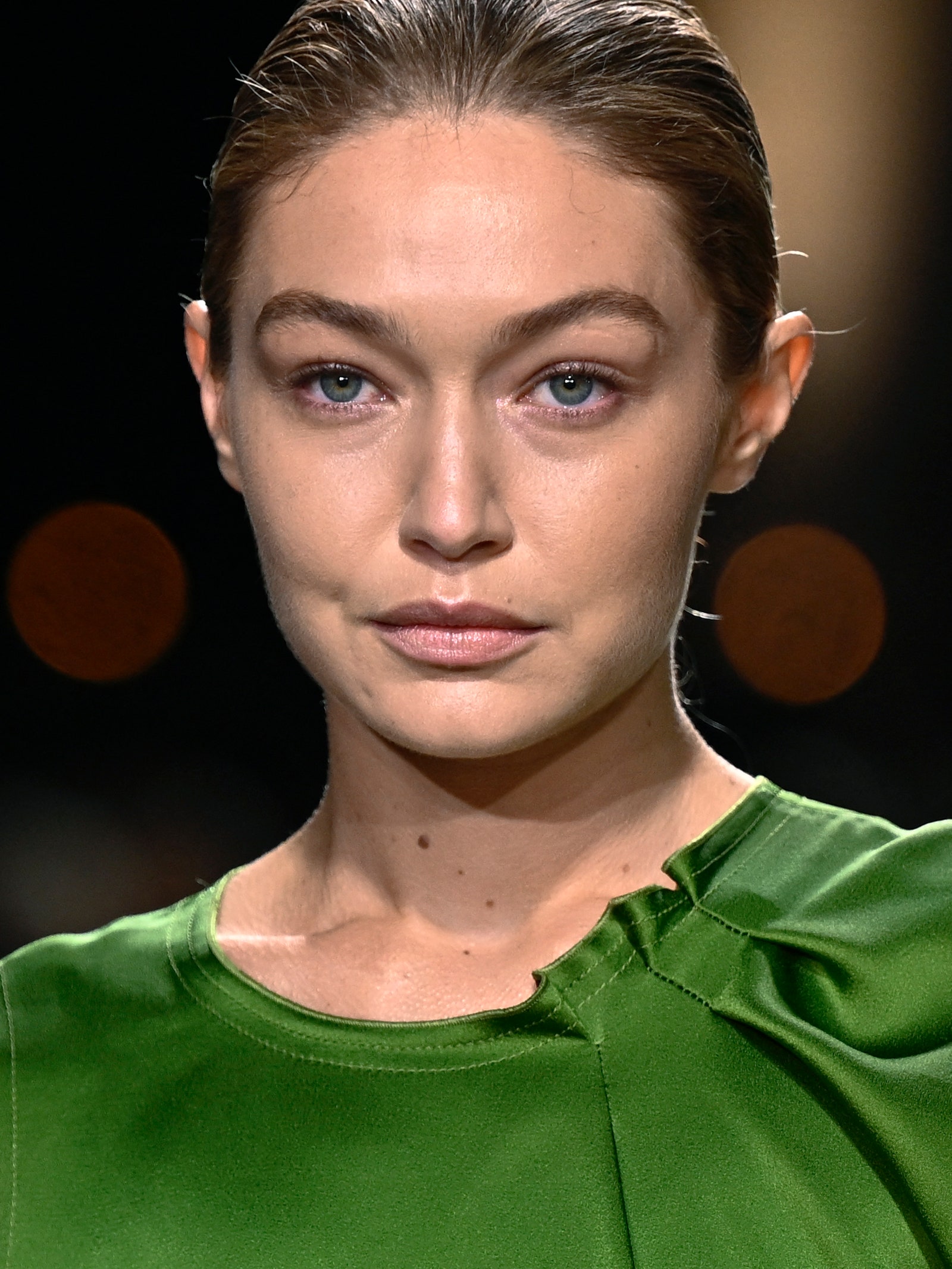 Gigi Hadid Goes Bare-Faced At The Victoria Beckham Show