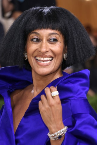 Image may contain Tracee Ellis Ross Accessories Jewelry Ring Black Hair Hair Person Face Happy Head and Smile