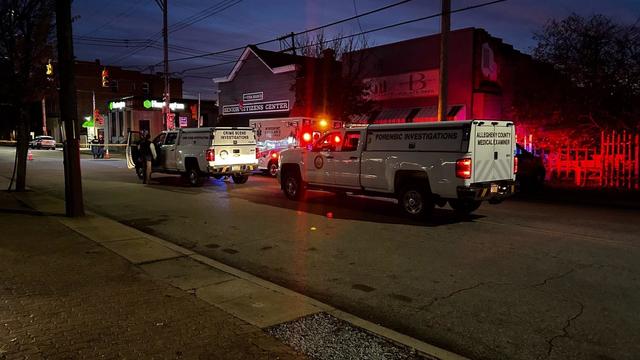 Generic police lights and yellow police tape at crime scene 