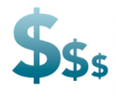 reducing dollars icon