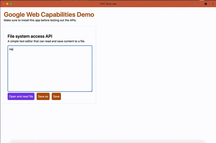 File System Access API Text Editor