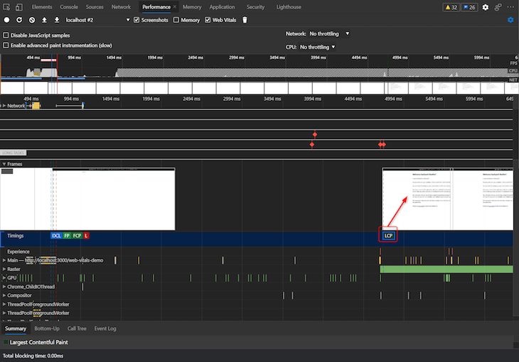 Lighthouse Report Lcp Marker Hiding Header