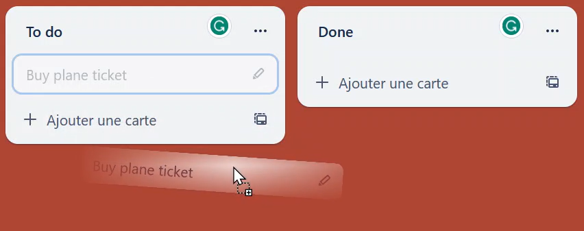 Transparent Item Dragged in Trello