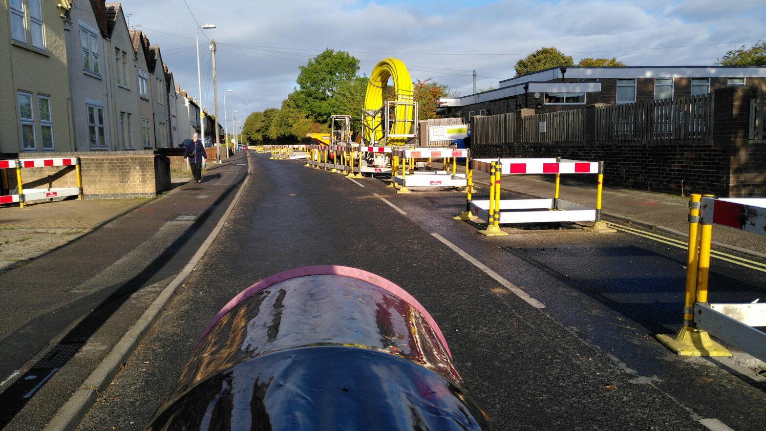 Roadworks on Bramford Lane - Holes on side furthest from the houses.