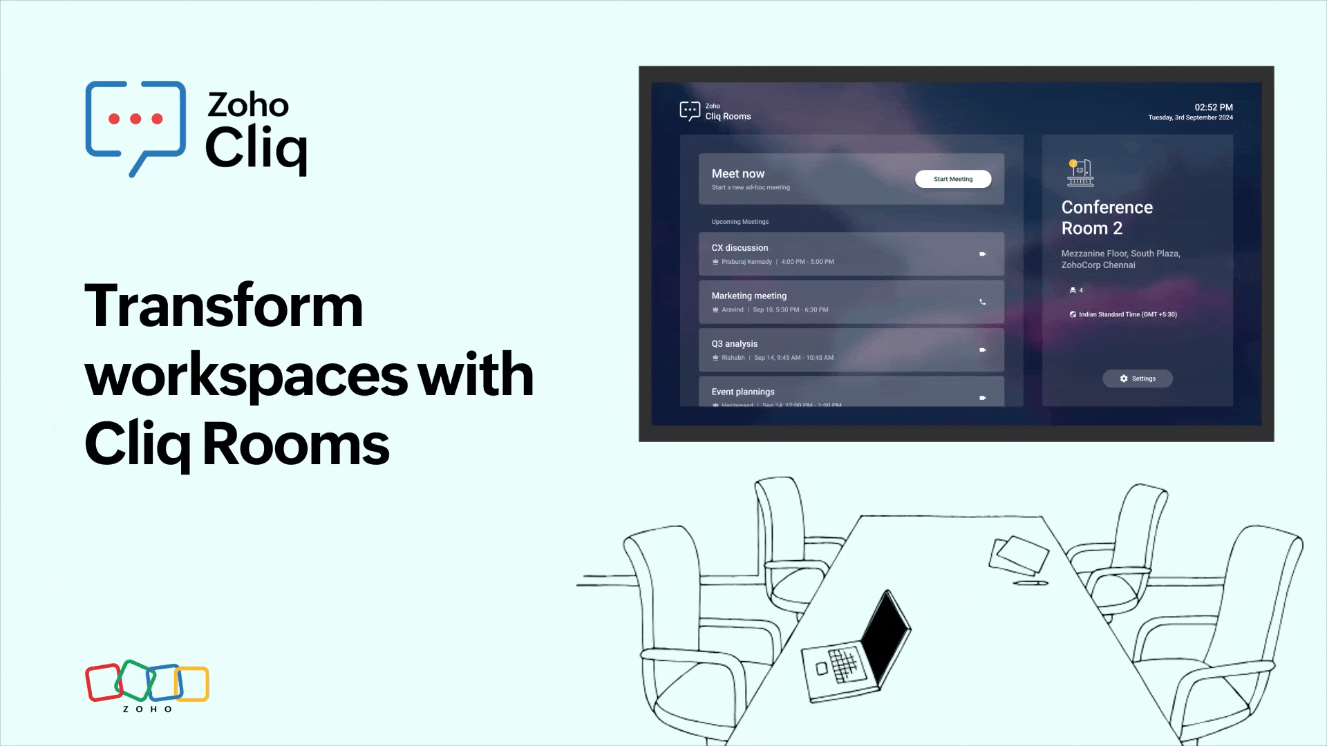 Smart rooms, smarter workspaces: How Zoho Cliq transforms your office efficiency