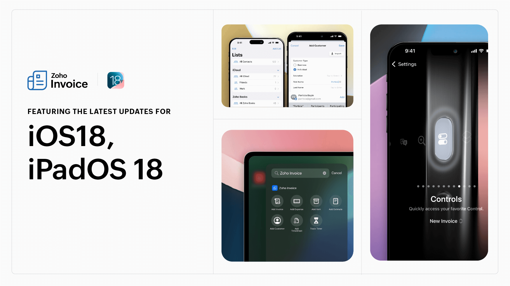 Unveiling the latest Zoho Invoice updates for iOS 18 and iPadOS 18