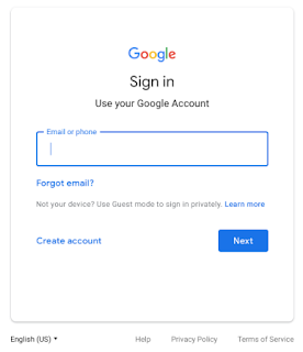 Nova tela de login do Google com texto centralizado