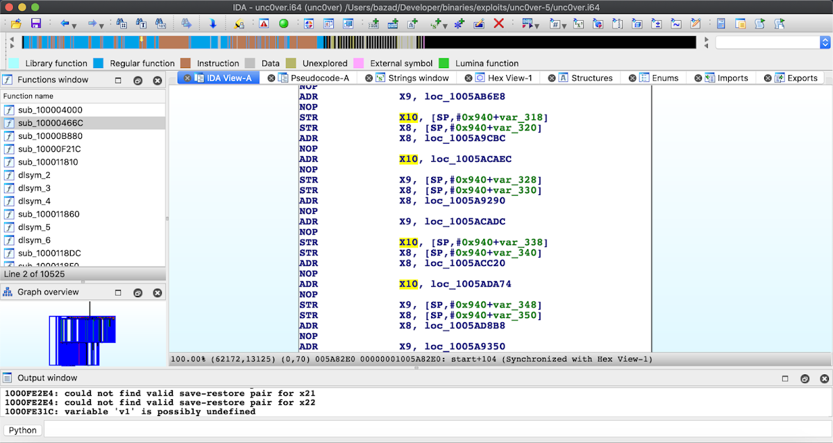 Image showing a screenshot of IDA Pro with heavily obfuscated code