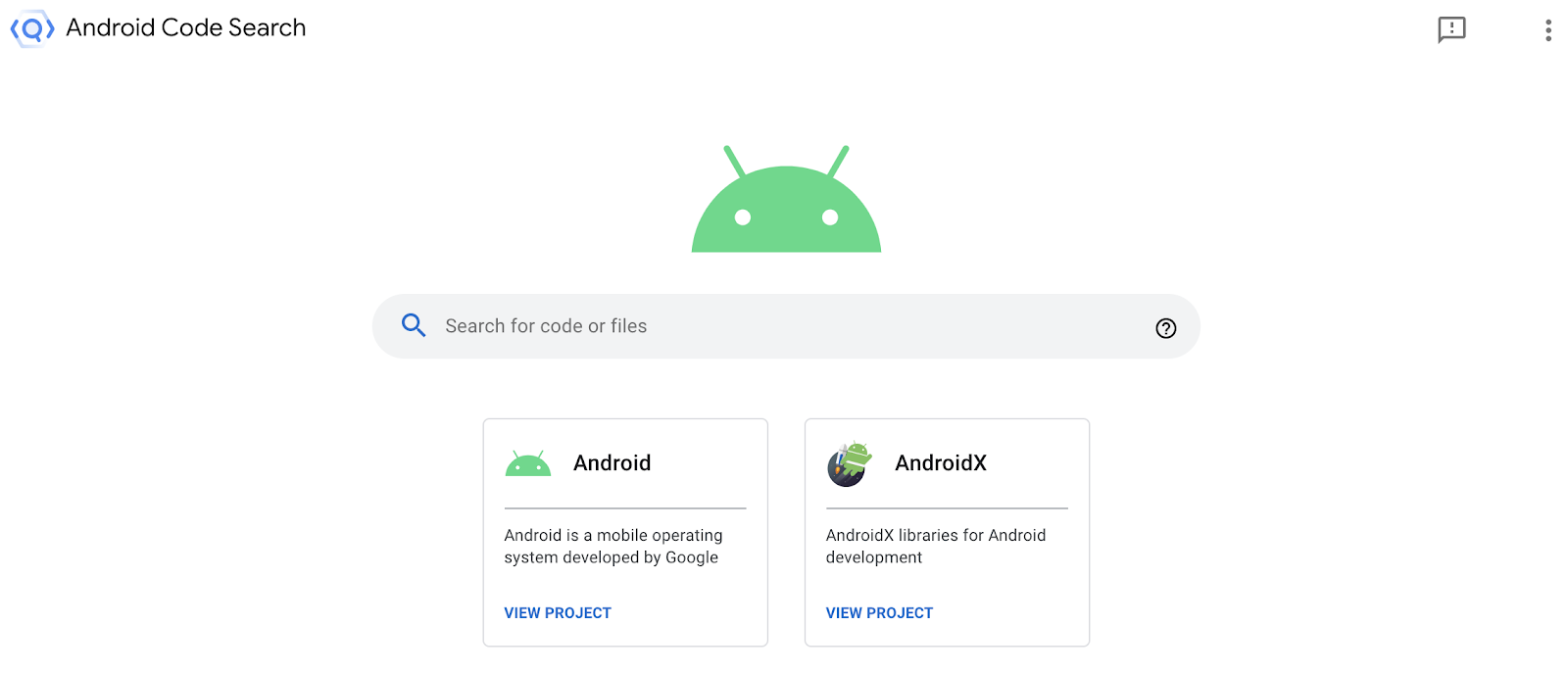 Code Search with Cross References for the Android Open Source Project