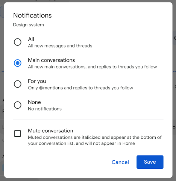 Get notifications for all messages in a Google Chat space