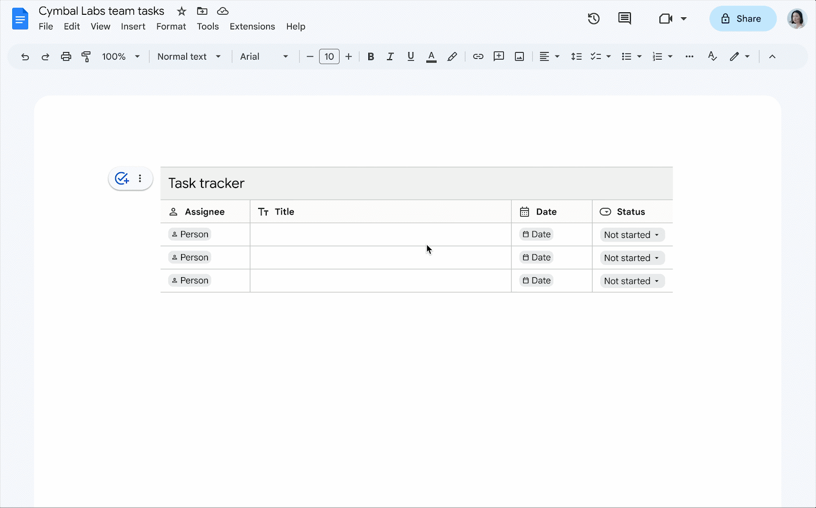 task tracker building block