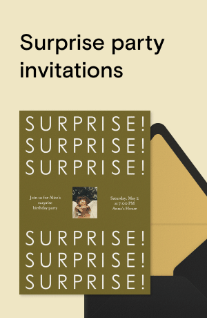 Surprise party invitations