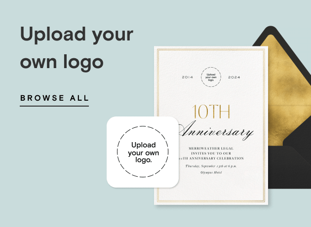 Upload your own logo invitations