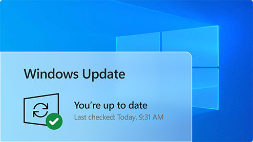 Schermata di Windows Update per Windows 10 con lo stato dell'aggiornamento