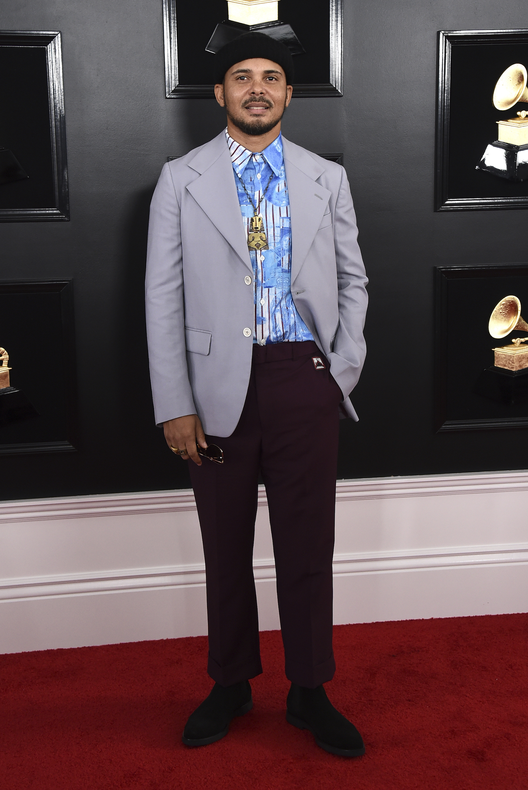 Walshy Fire arrives at the 61st annual Grammy Awards at the Staples Center on Sunday, Feb. 10, 2019, in Los Angeles.