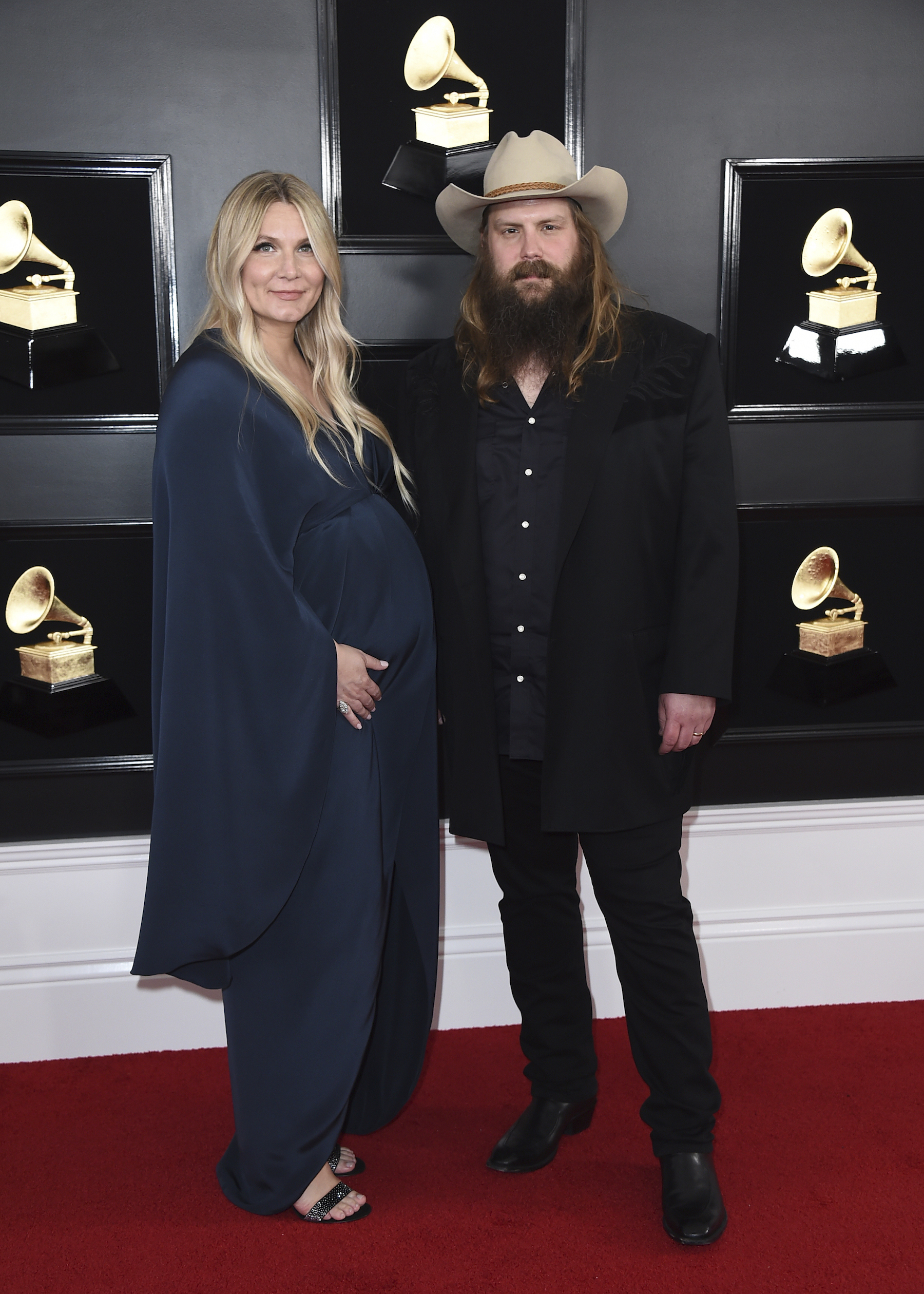 Morgane Stapleton, left, and Chris Stapleton arrive at the 61st annual Grammy Awards at the Staples Center on Sunday, Feb. 10, 2019, in Los Angeles.