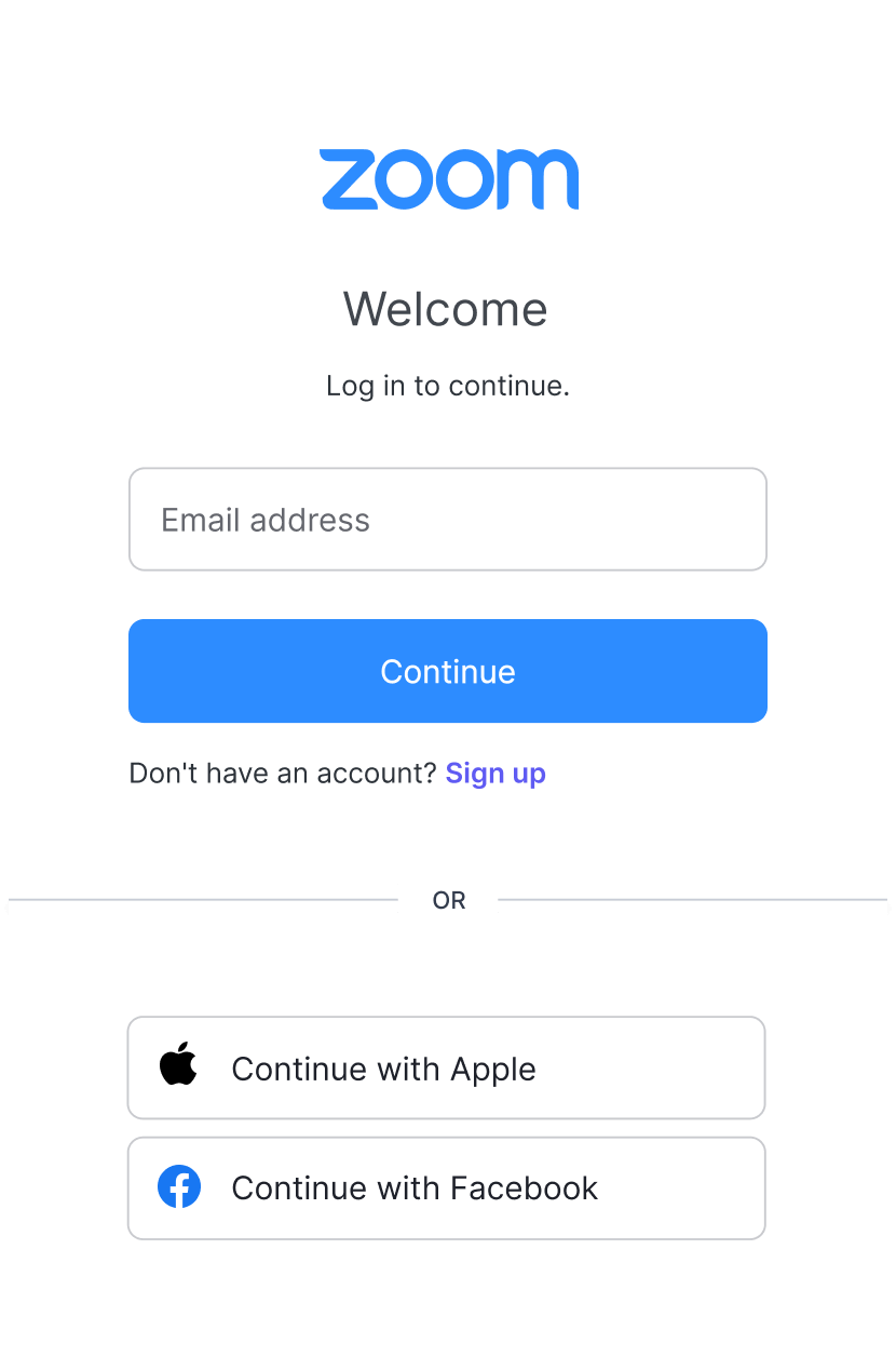 zoom login box