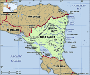 Physical features of Nicaragua