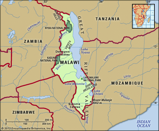 Physical features of Malawi