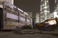 The construction site where the main building of the Odakyu Department Store Shinjuku once stood is seen in Tokyo's Shinjuku Ward on April 5, 2024. (Mainichi/Akihiro Ogomori)