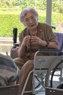 Michiko Hattori speaks at a post-event talk at the Urawa Community Center in Saitama's Urawa Ward on Aug. 25, 2024. (Mainichi/Yoshitaka Hagiwara)