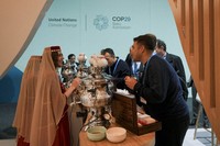 Tea is served at the Azerbaijan Pavilion during the COP29 U.N. Climate Summit, on Nov. 13, 2024, in Baku, Azerbaijan. (AP Photo/Peter Dejong)