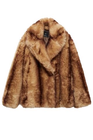 Coat With Fur-Effect Lapels - Women | Mango Usa