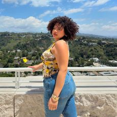 Woman with a curly bob