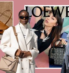 collage of Loewe bags 