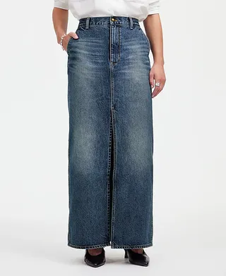 Madewell, Alexa Chung for Madewell Denim Maxi Skirt in Croswell Wash