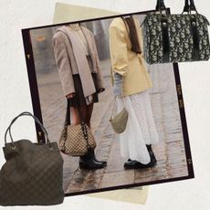 Collage of Gucci and Dior Bags