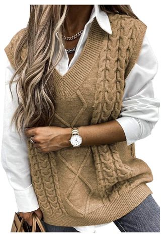 EVALESS Oversized Sweater Vest 