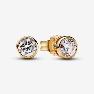 Pandora Era Lab-Grown Diamond Bezel Stud Earrings 0.50 Carat Tw 14k Gold