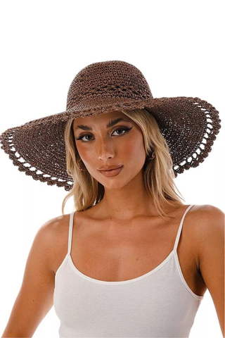 brown wide brim hat