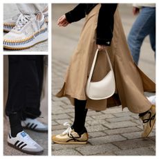 woman wearing sneakers to work