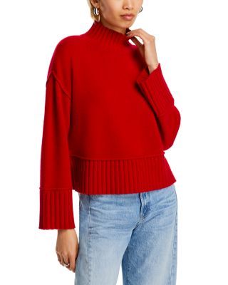 Boxy Mock Neck Cashmere Sweater - Exclusive