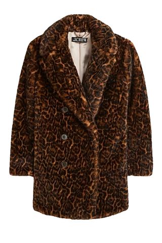 Faux-Fur Peacoat in Leopard Print