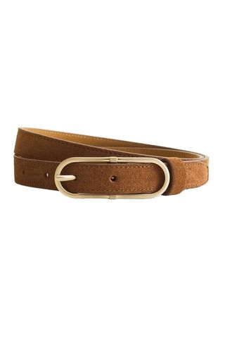 Suede Oval Buckle Belt